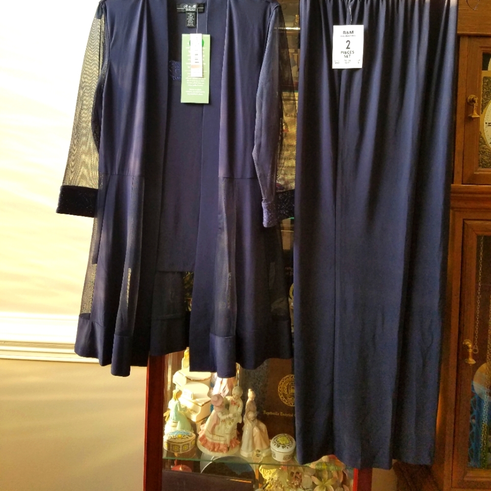 R&M COLLECTION 2PC NAVY PANT SET